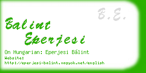 balint eperjesi business card